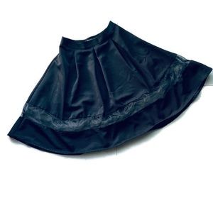 Black express skirt with a transparent strip on the bottom